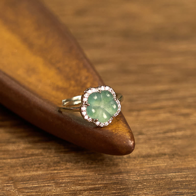 Bague en alliage de fleur de jade de 10 mm pour la prospérité et l'équilibre