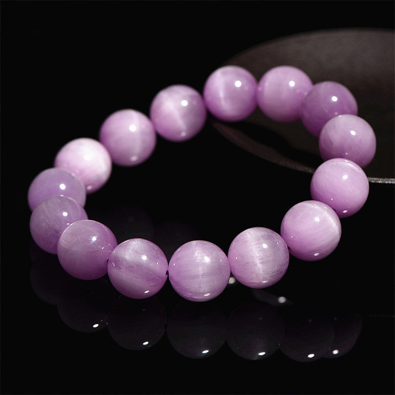 Bracelet spirituel en kunzite de 10 mm pour l'amour et la croissance