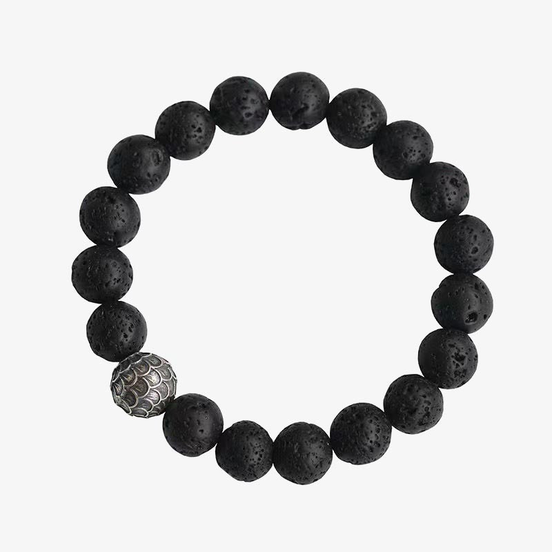 Bracelet de guérison spirituelle en pierre de lave de 10 mm pour l'ancrage