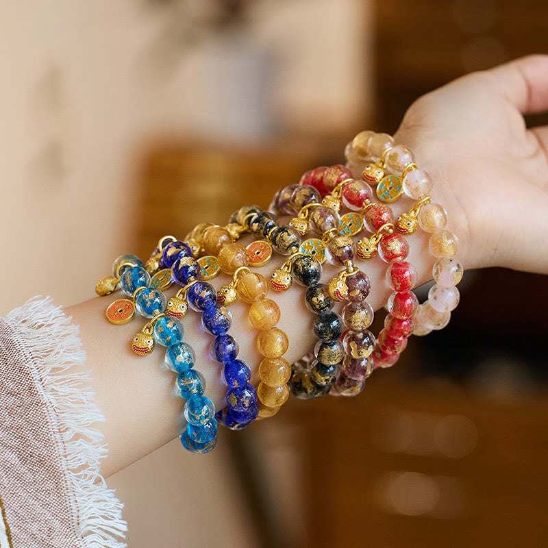 Bracelet porte-bonheur en verre Liuli de 10 mm