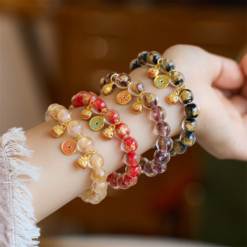 Bracelet porte-bonheur en verre Liuli de 10 mm