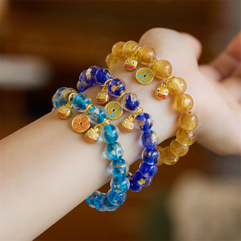 Bracelet porte-bonheur en verre Liuli de 10 mm