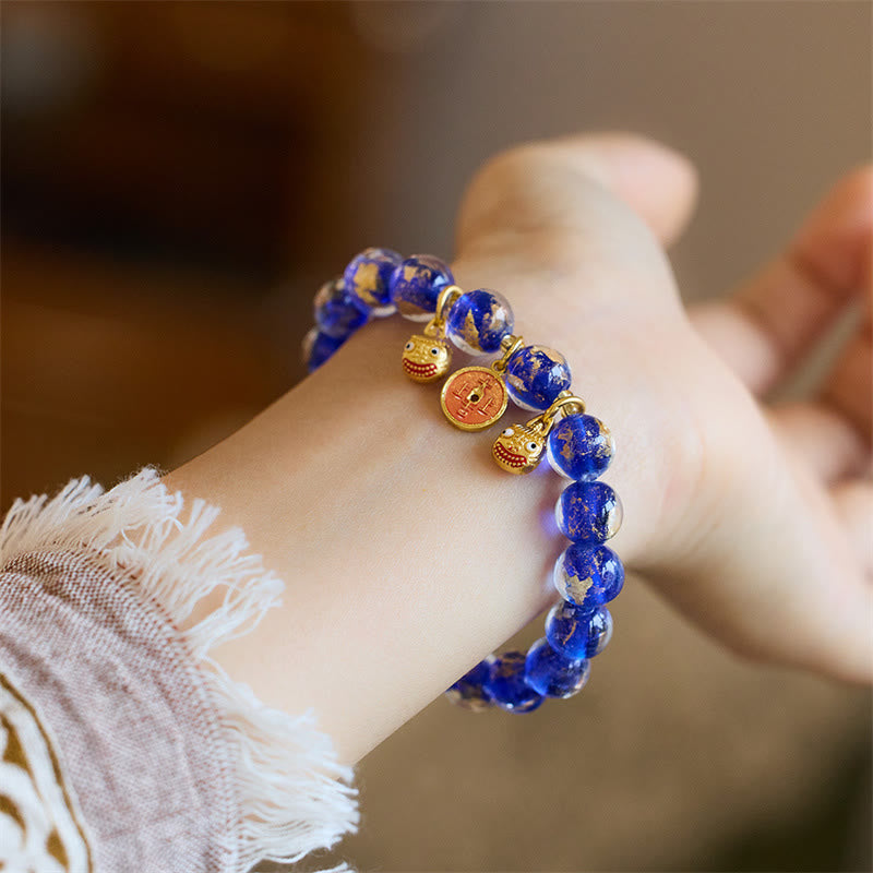 Bracelet porte-bonheur en verre Liuli de 10 mm