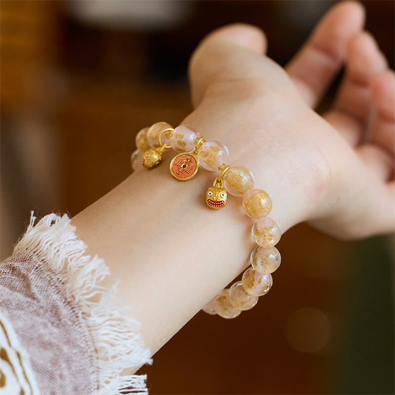 Bracelet porte-bonheur en verre Liuli de 10 mm