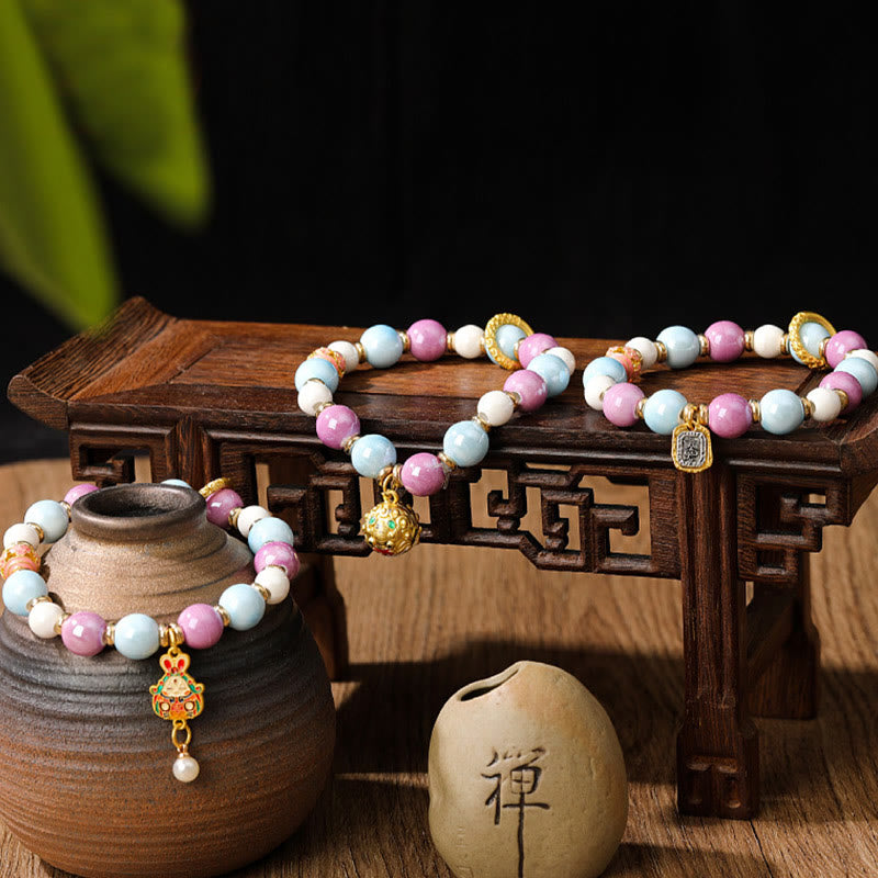 Bracelet de protection spirituelle en verre Liuli de 10 mm