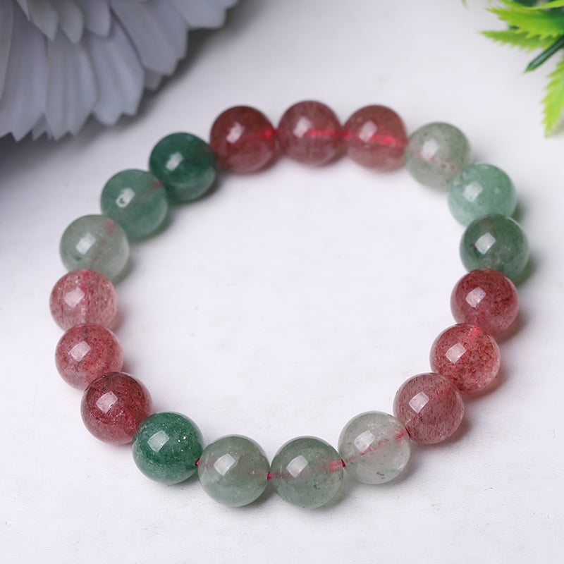10mm Mixed Strawberry Quartz Healing Spiritual Bracelet