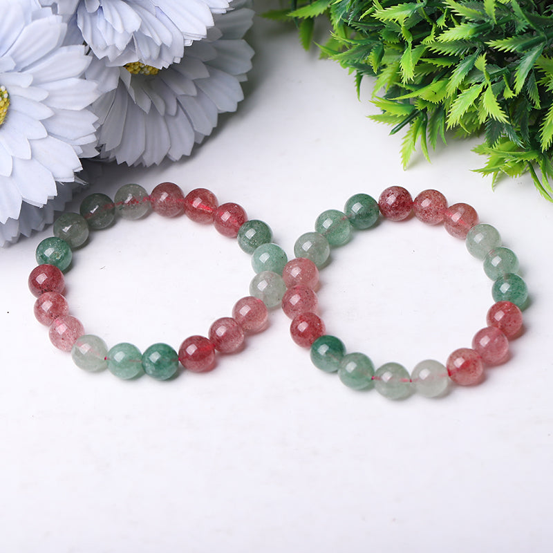 10mm Mixed Strawberry Quartz Healing Spiritual Bracelet