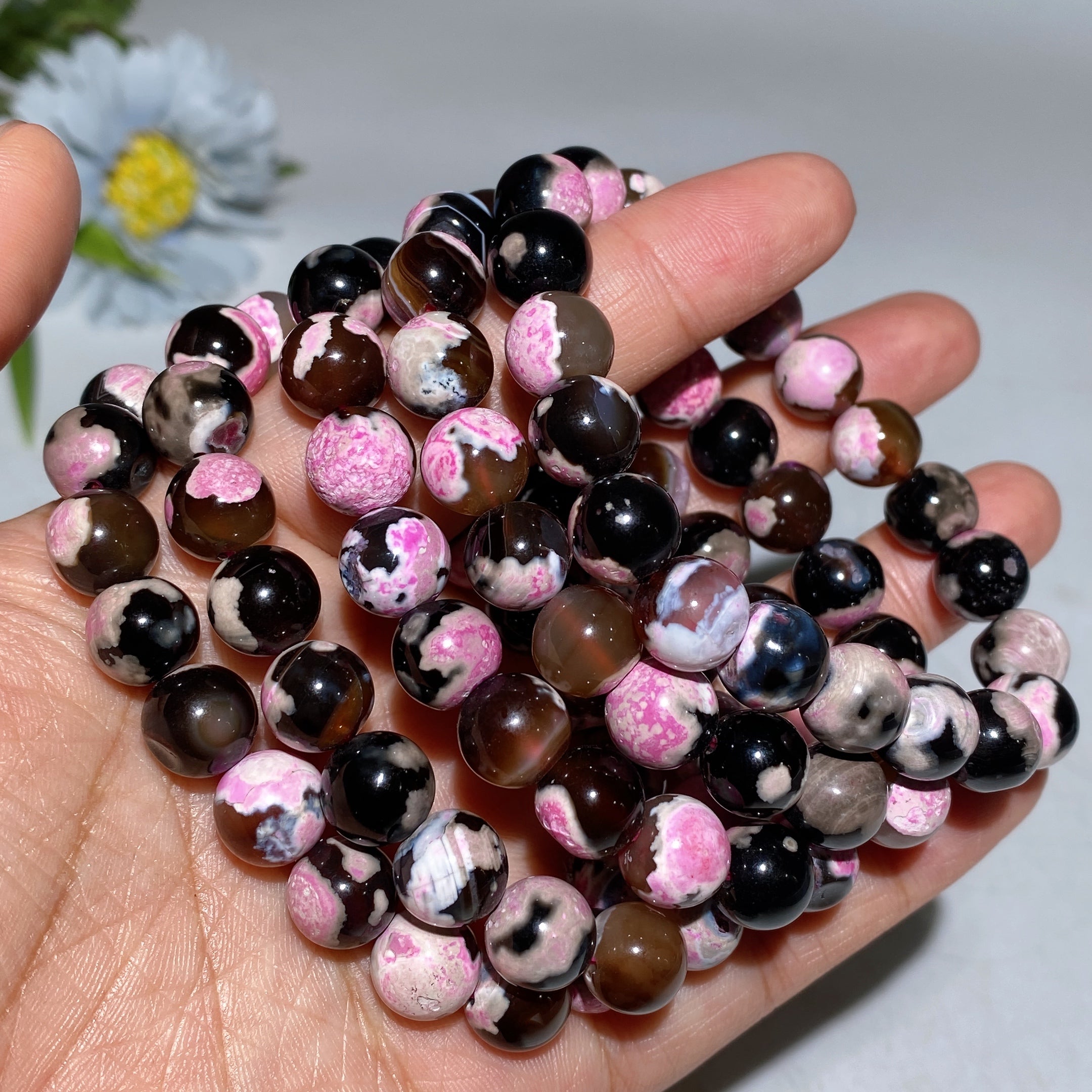 Bracelet de guérison en agate orque de 10 mm pour l'équilibre et l'énergie