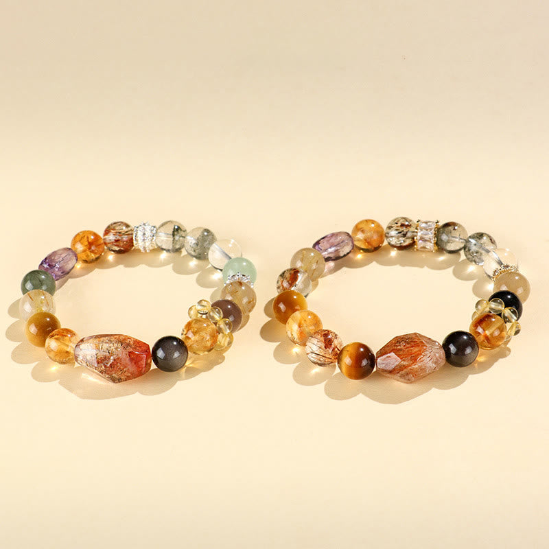 Bracelet de guérison en cristal œil de tigre Super Seven de 10 mm