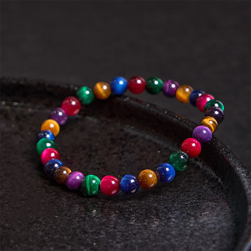 Bracelet Courage en œil de tigre de 10 mm pour la force et la protection