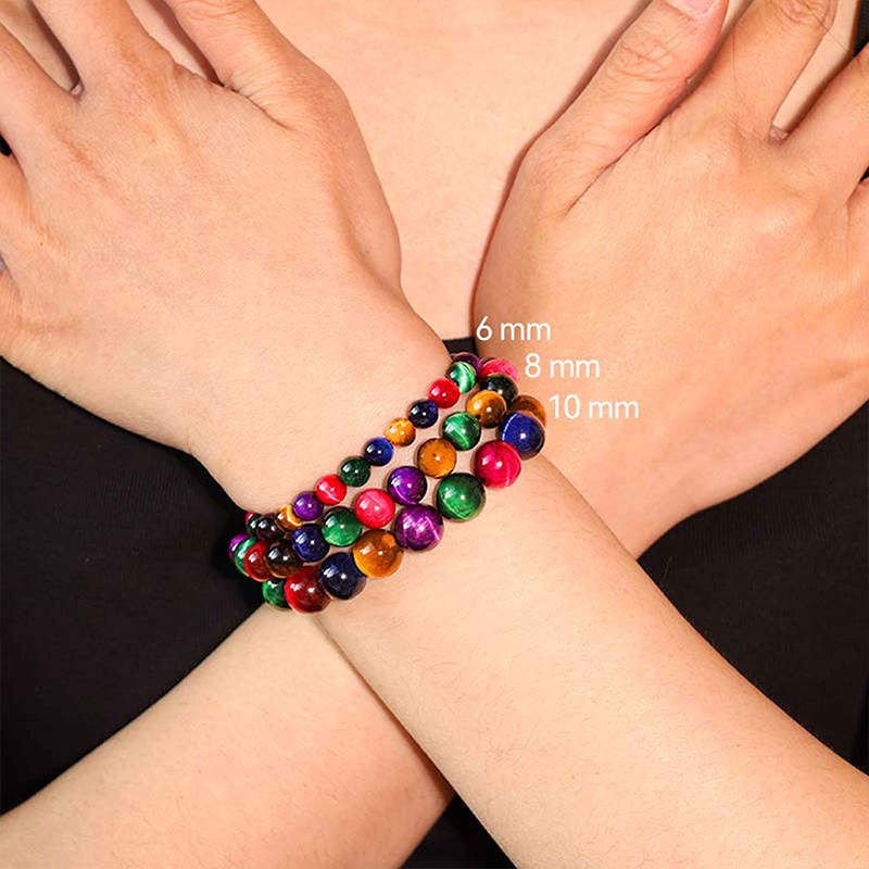 Bracelet Courage et Force en Oeil de Tigre 10 mm