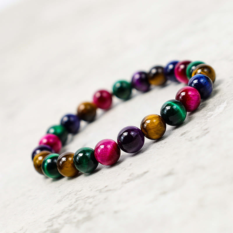 Bracelet Courage et Force en Oeil de Tigre 10 mm