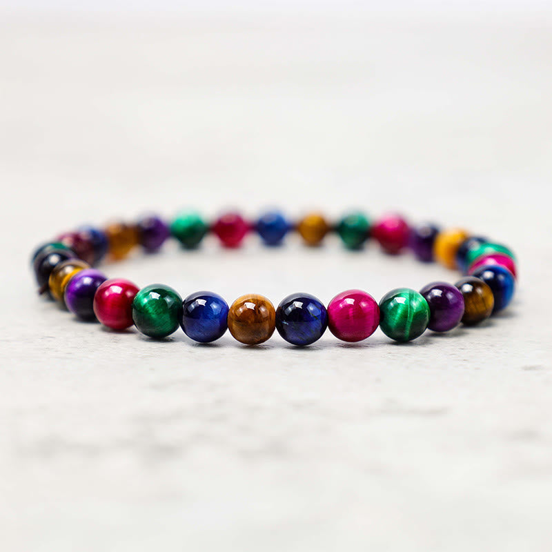 Bracelet Courage et Force en Oeil de Tigre 10 mm
