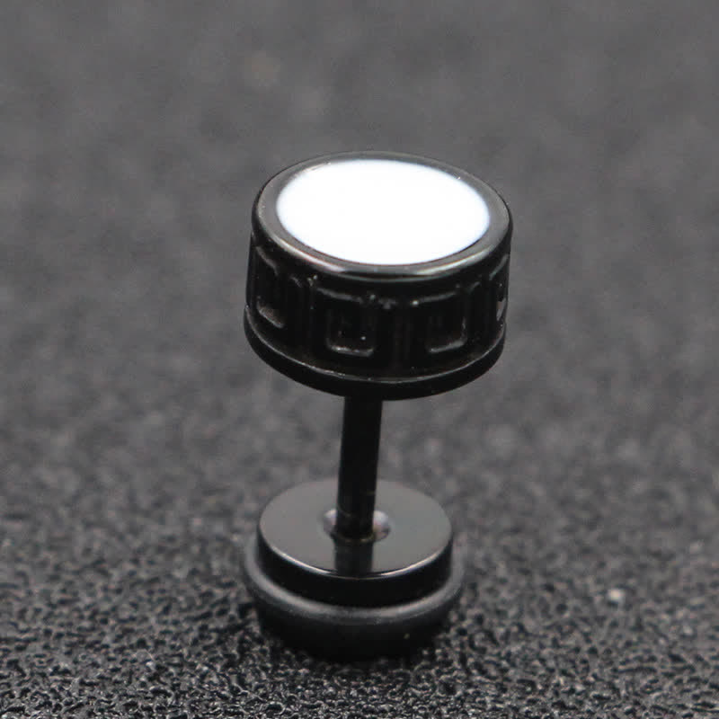 Boucles d'oreilles spirituelles en acier titane de 10 mm pour hommes