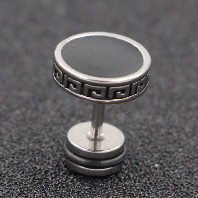 Boucles d'oreilles spirituelles en acier titane de 10 mm pour hommes