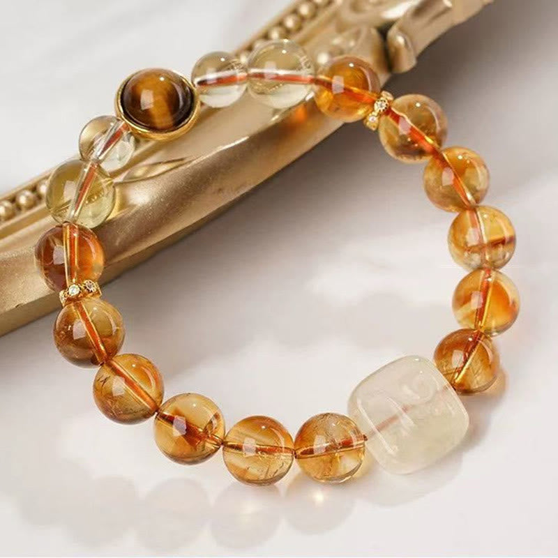 Bracelet spirituel de gentillesse en topaze de 10 mm pour la paix intérieure