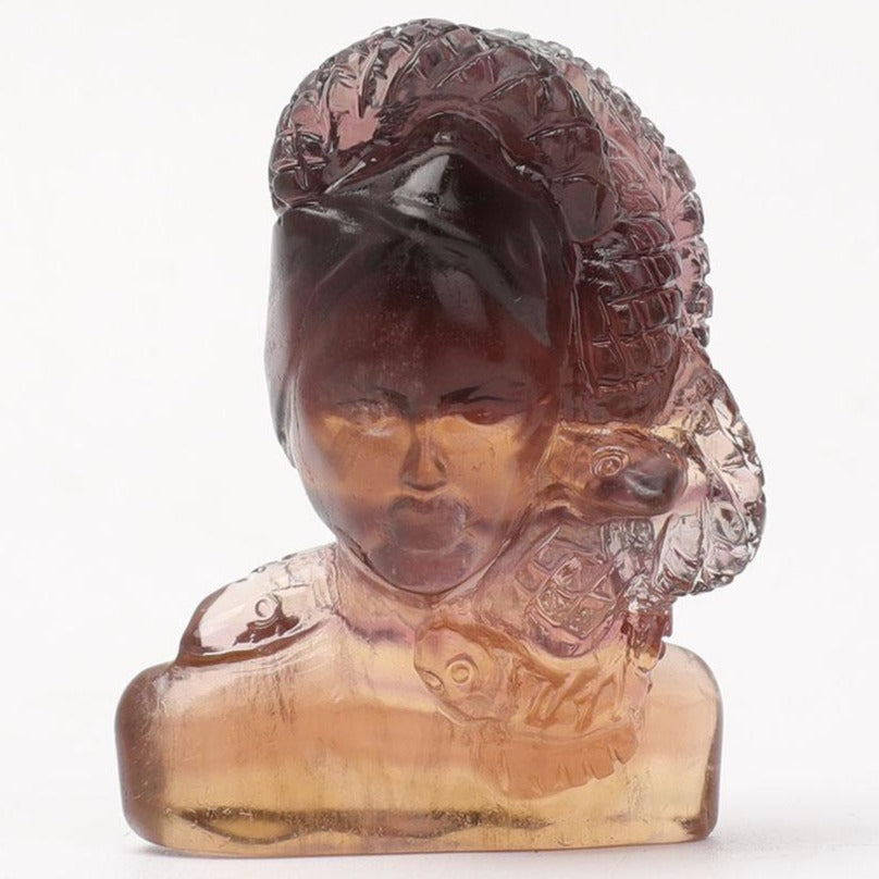 11.7in Fluorite Medusa Crystal Figurine Carving