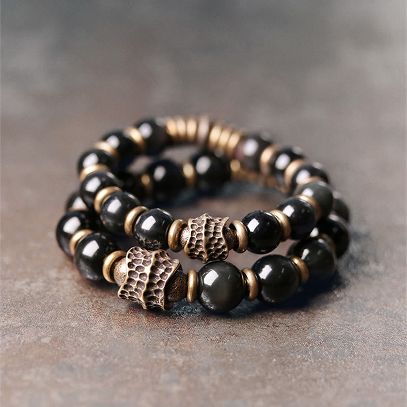 Rainbow Obsidian 10mm Healing Bracelet for Love & Balance