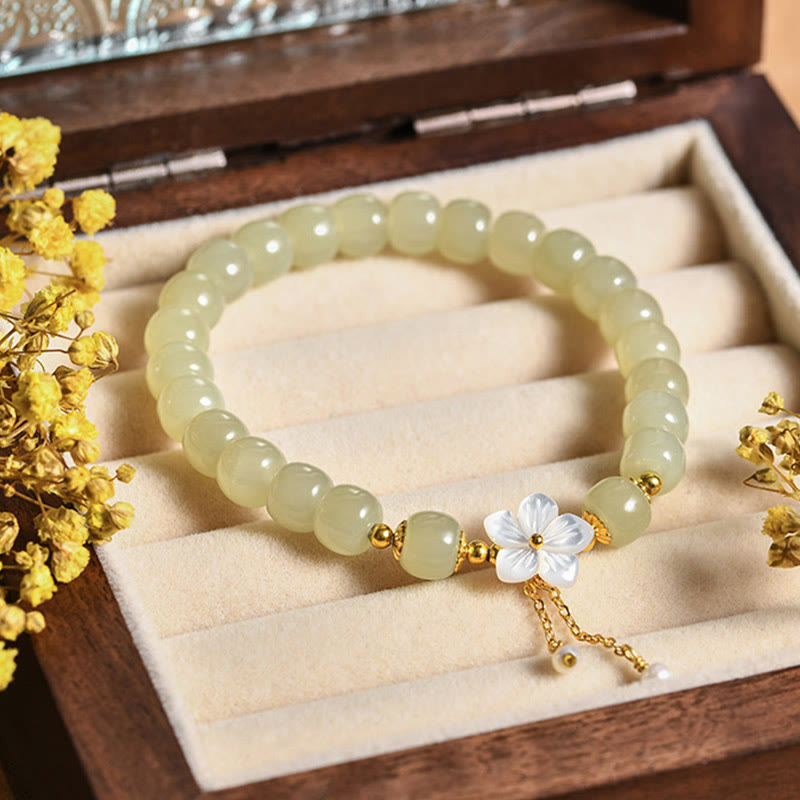 Bracelet porte-bonheur en jade Hetian 14-16 cm