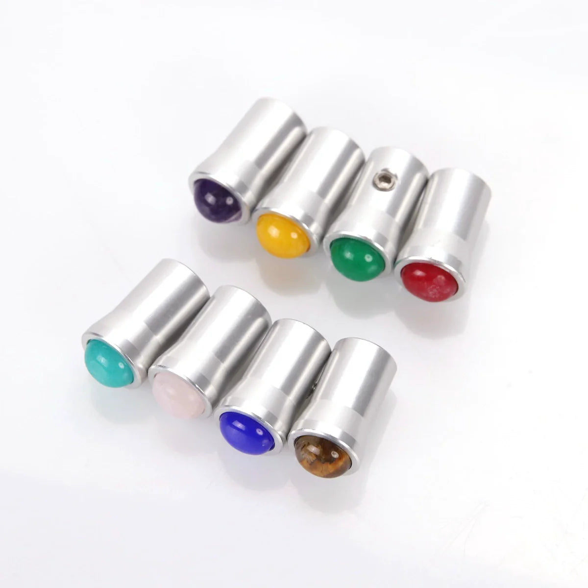 Pieds vibrants en argent avec diapason de 12 mm et pierres précieuses