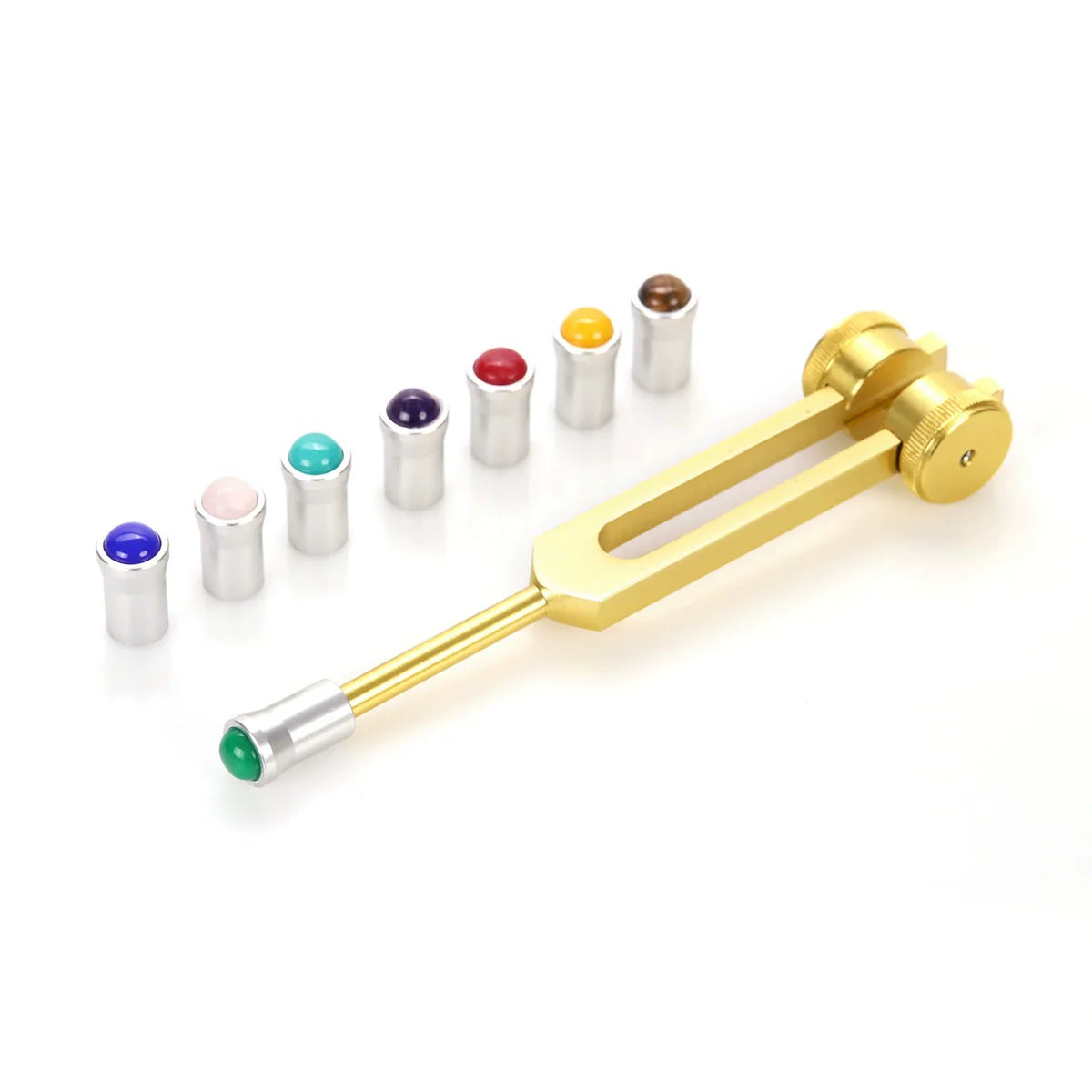 Pieds vibrants en argent avec diapason de 12 mm et pierres précieuses