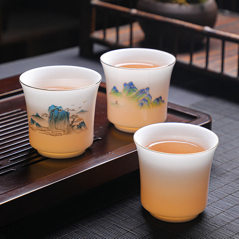 Tasse à thé en céramique 120 ml | Montagnes, rivières, arbres, élégance