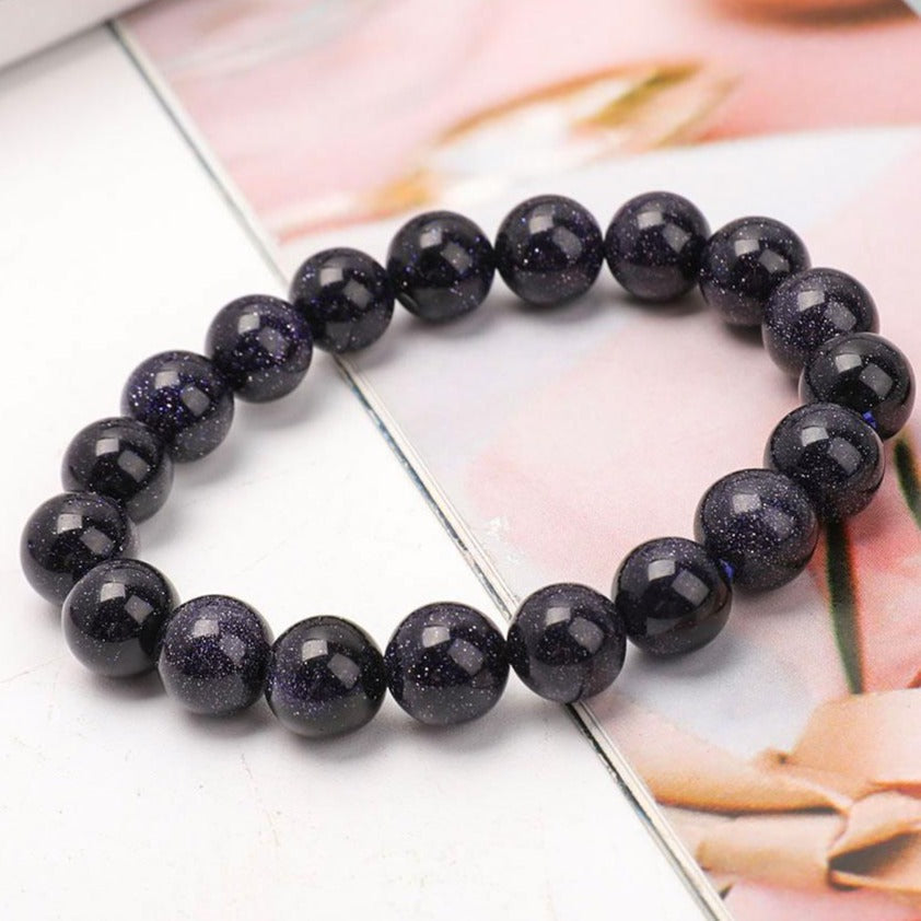 12mm Blue Sandstone Spiritual Bracelet for Protection