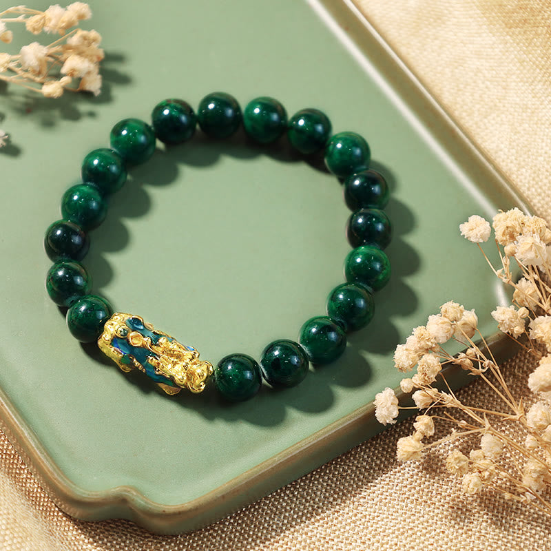 Bracelet de protection Feng Shui Pi Xiu en jade de 12 mm pour la chance