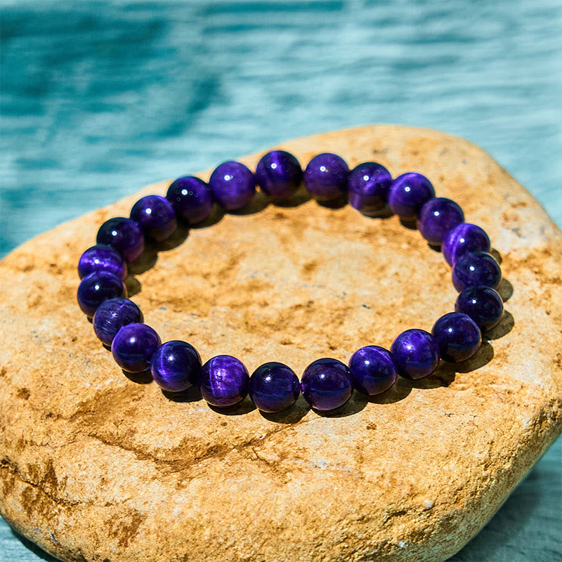 Bracelet Créativité Oeil de Tigre Violet 12 mm