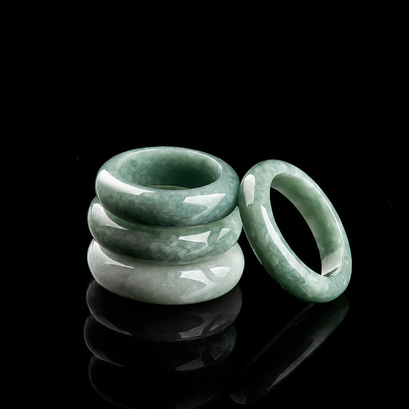 Bague de guérison en jade | Pierre naturelle, largeur 6,5 mm