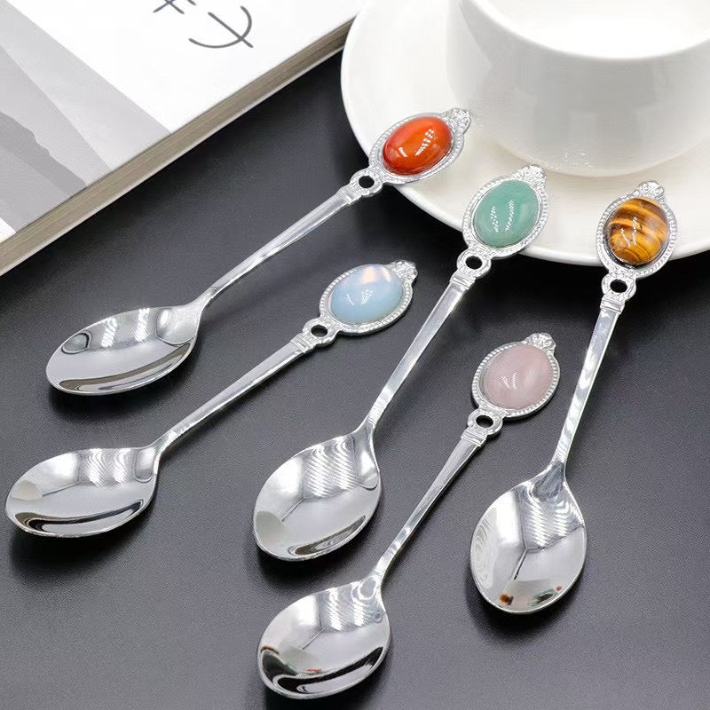 13cm Silver Crystal Fork & Spoon Set for Decor