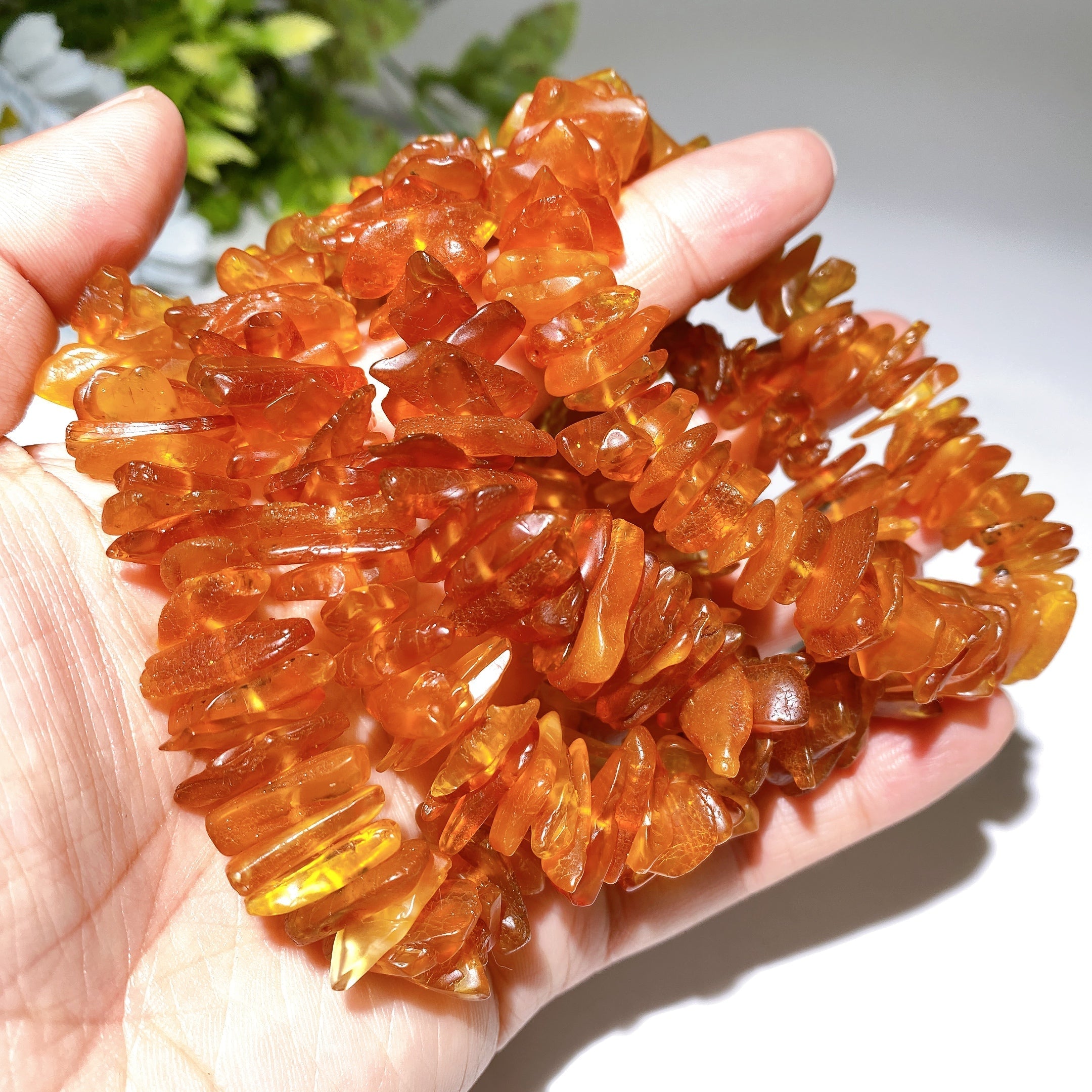 14-16mm Amber Chips Spiritual Healing Bracelet