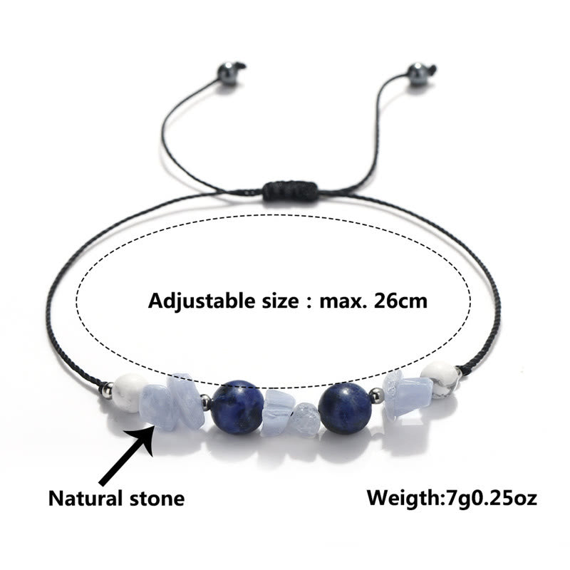 Bracelet Lotus en agate violette 14-24 cm pour la protection et la confiance