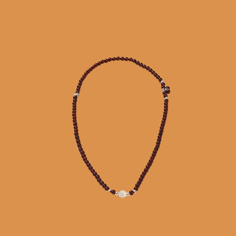 Bracelet de protection en grenat et argent sterling 925 de 14 cm