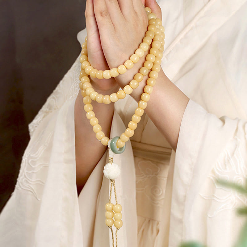 Bodhi Seed Dzi Bead Bracelet for Peace & Harmony 9mm