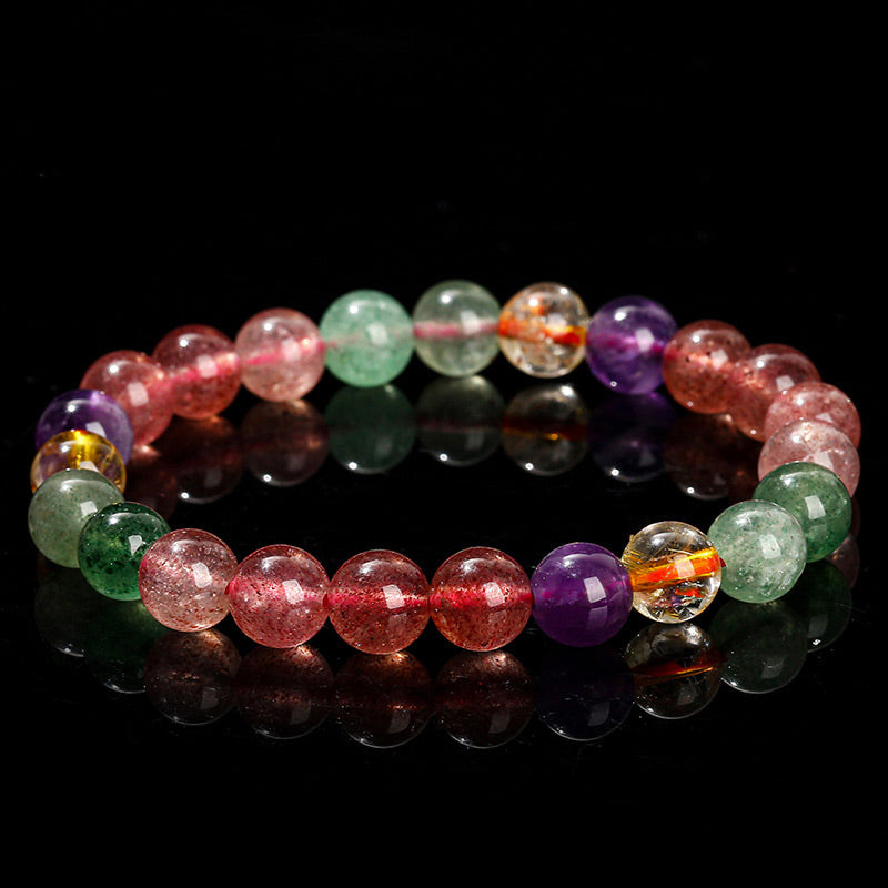 Bracelet Love en quartz fraise multicolore de 8 mm