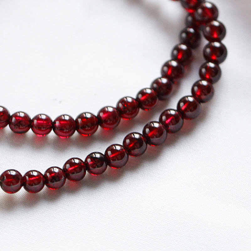 Bracelet de stabilité en or 14 carats, grenat et quartz fraise