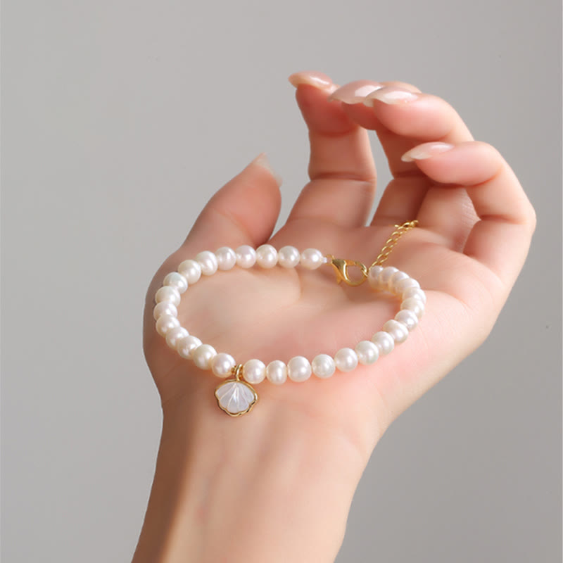 Bracelet de perles plaqué or 14 carats | Sagesse et optimisme