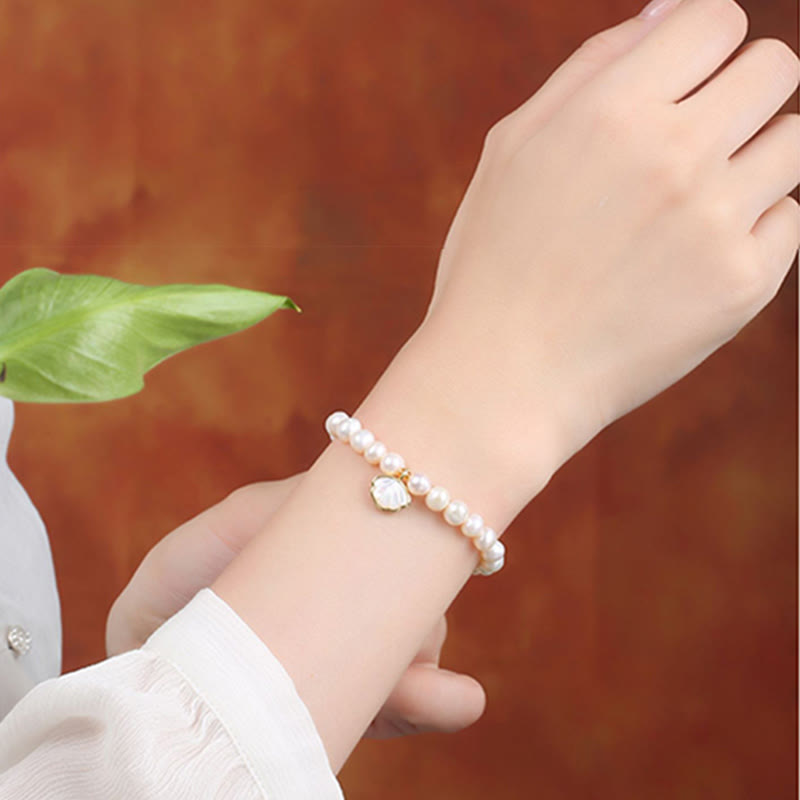 Bracelet de perles plaqué or 14 carats | Sagesse et optimisme