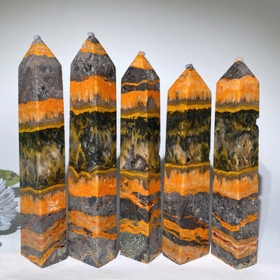 Tour de cristal de guérison en jaspe bourdon de 15 à 18 cm