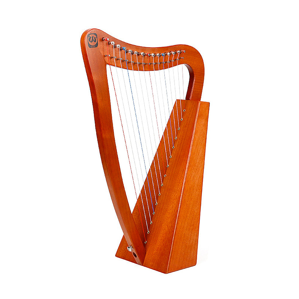Orange Wooden Celtic Lyre Harp with White Strings for Beginners Music Instrument