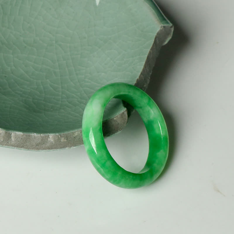 Bague d'abondance unisexe en jade pour la chance et la prospérité