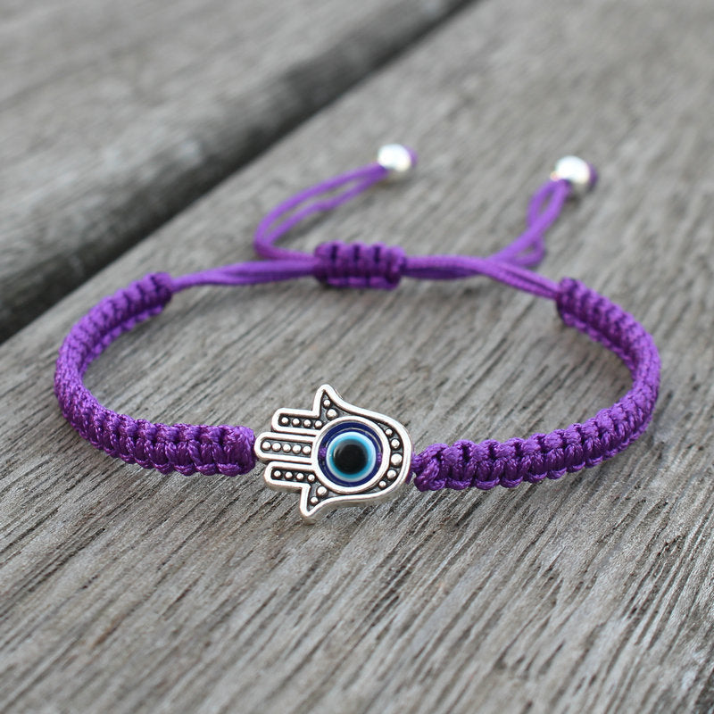 Bracelet de protection fait main avec symbole Hamsa | Chance et foi
