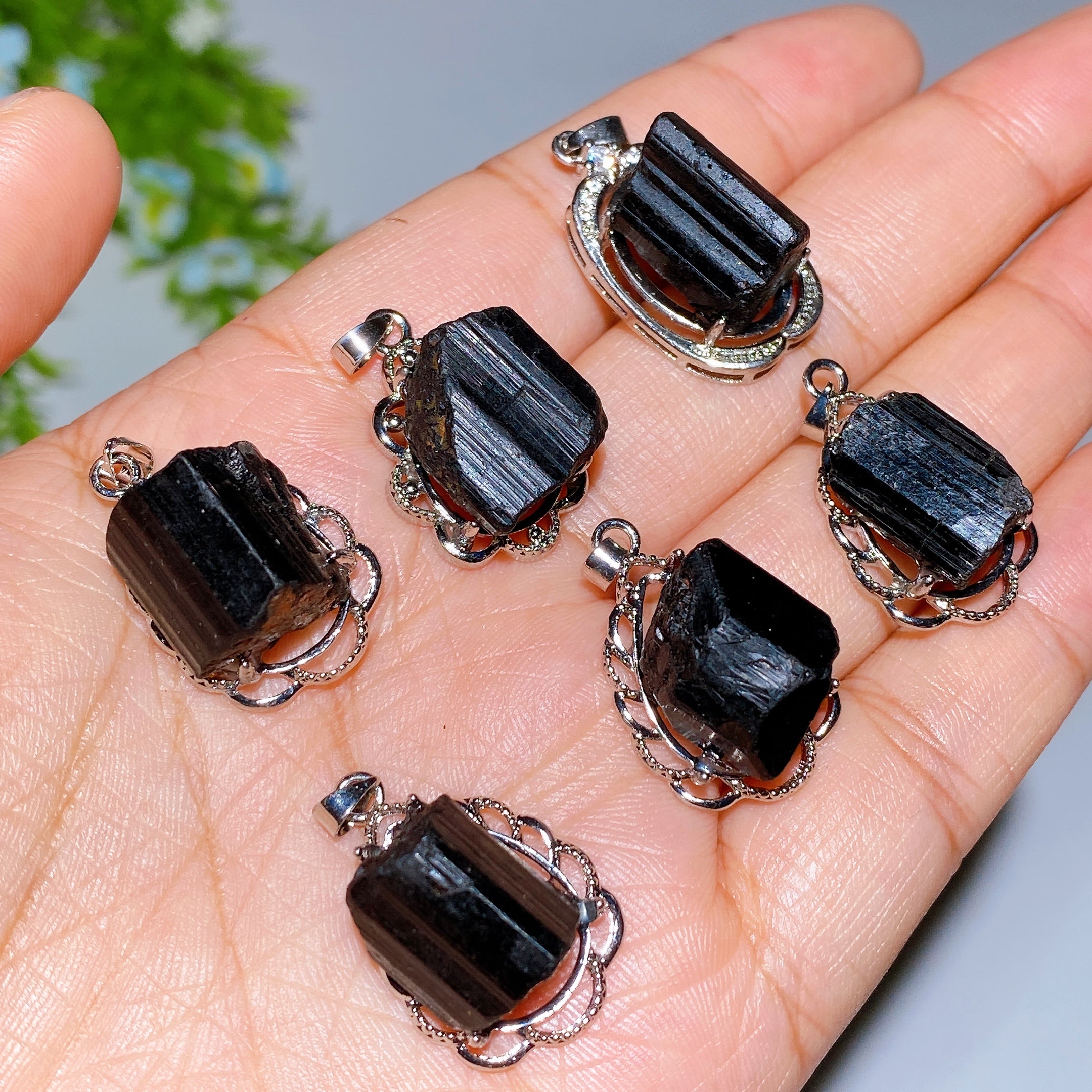 15mm Black Tourmaline Spiritual Pendant for Protection