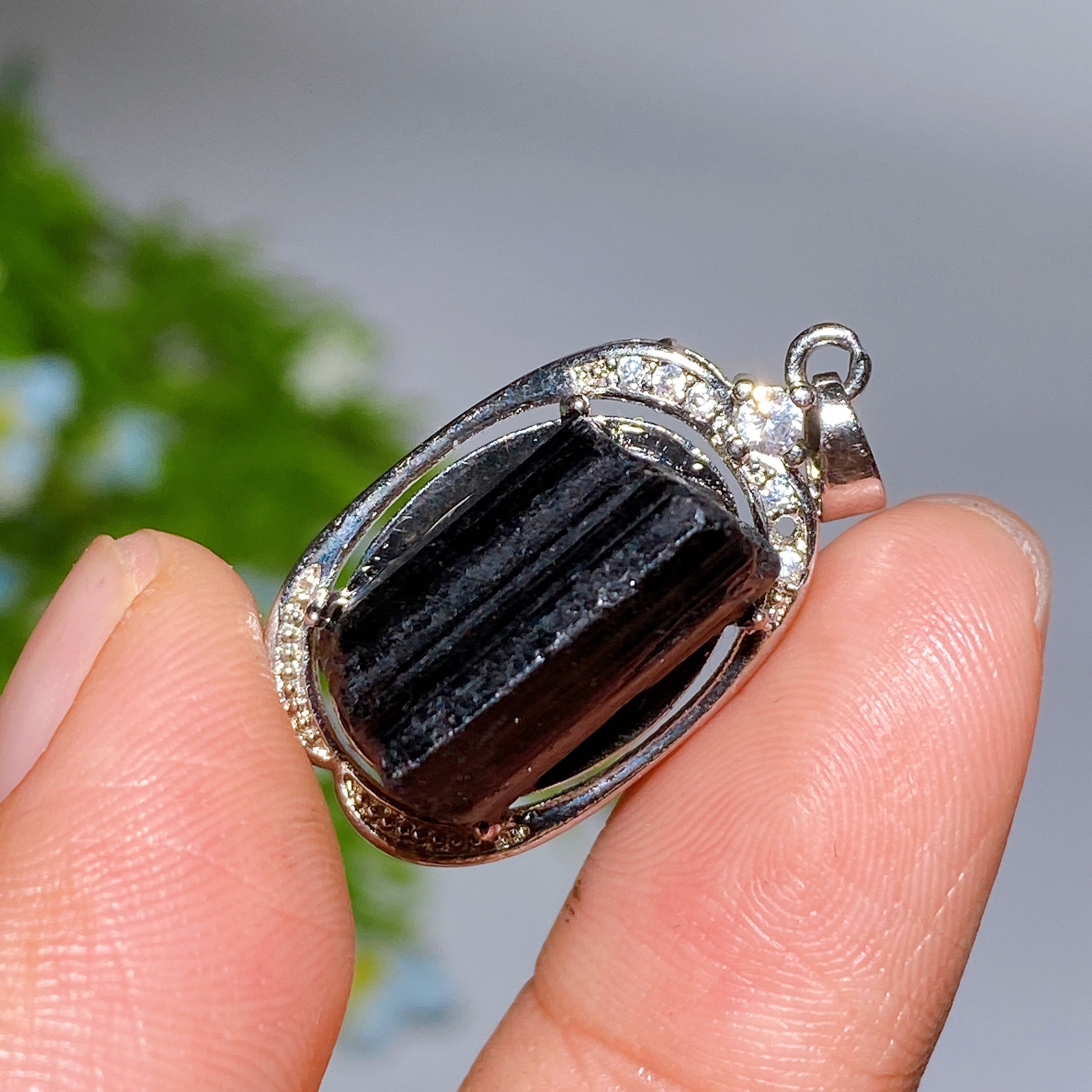 15mm Black Tourmaline Spiritual Pendant for Protection