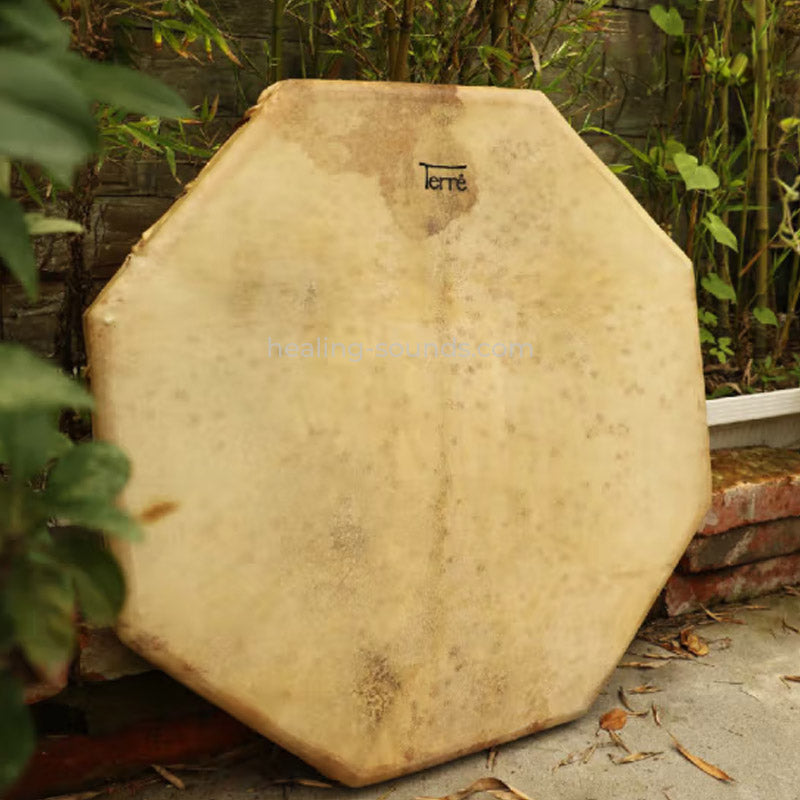 Tambour chamanique octogonal sur cadre, de 16 à 28 pouces, en peau de chèvre, fait main