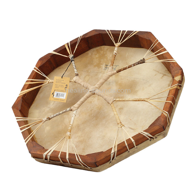 Tambour chamanique octogonal sur cadre, de 16 à 28 pouces, en peau de chèvre, fait main