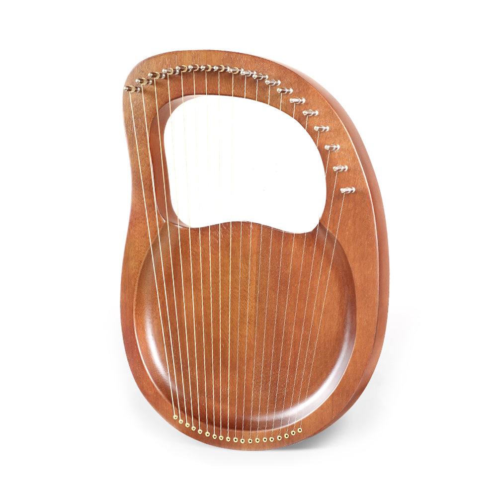 16-String Wooden Lyre Harp Instrument in a teardrop shape for beginner musicians