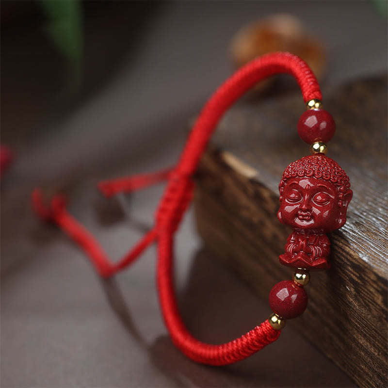 Bracelet de bénédiction en fil de cinabre avec amulette du zodiaque chinois