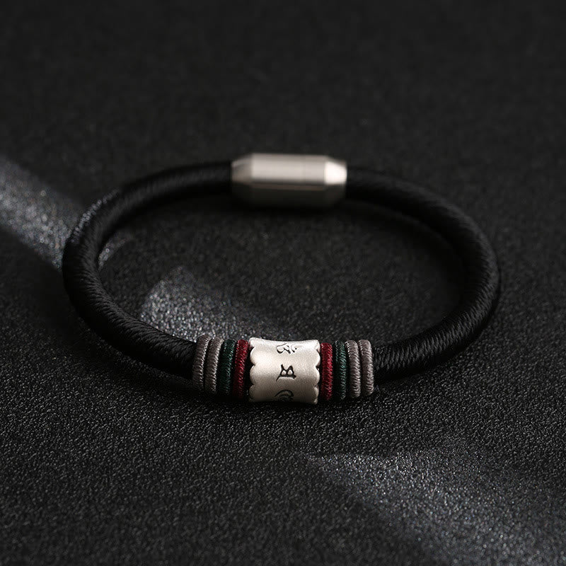 Bracelet de paix Om Mani Padme Hum en argent sterling de 16 cm